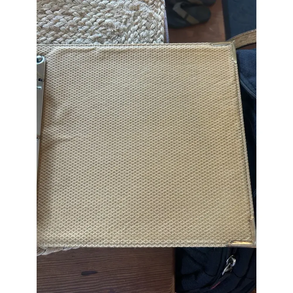 Vtg Golf Memories Photo Album Golf Binder Green Faux Leather 30‎ Pages Brass